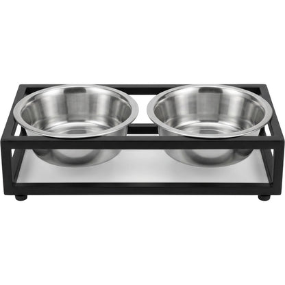 Zavn Double Pet Bowls Black Stand 24 oz Set