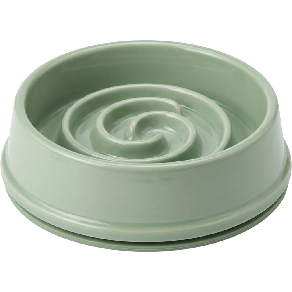 Zavn Meadowpath Ceramic Slow Feeder Pet Bowl Sage 24 oz - Product view