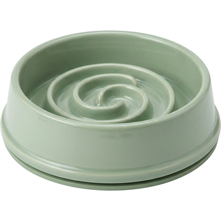 Zavn Meadowpath Ceramic Slow Feeder Pet Bowl Sage 24 oz