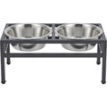Zavn Ridgepair Elevated Double Pet Bowl Stand Charcoal 2 x 28 oz - Product view