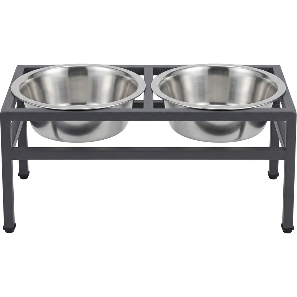 Zavn Ridgepair Elevated Double Pet Bowl Stand Charcoal 2 x 28 oz - Product view