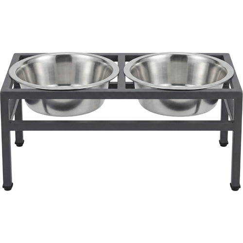 Zavn Ridgepair Elevated Double Pet Bowl Stand Charcoal 2 x 28 oz - Product view