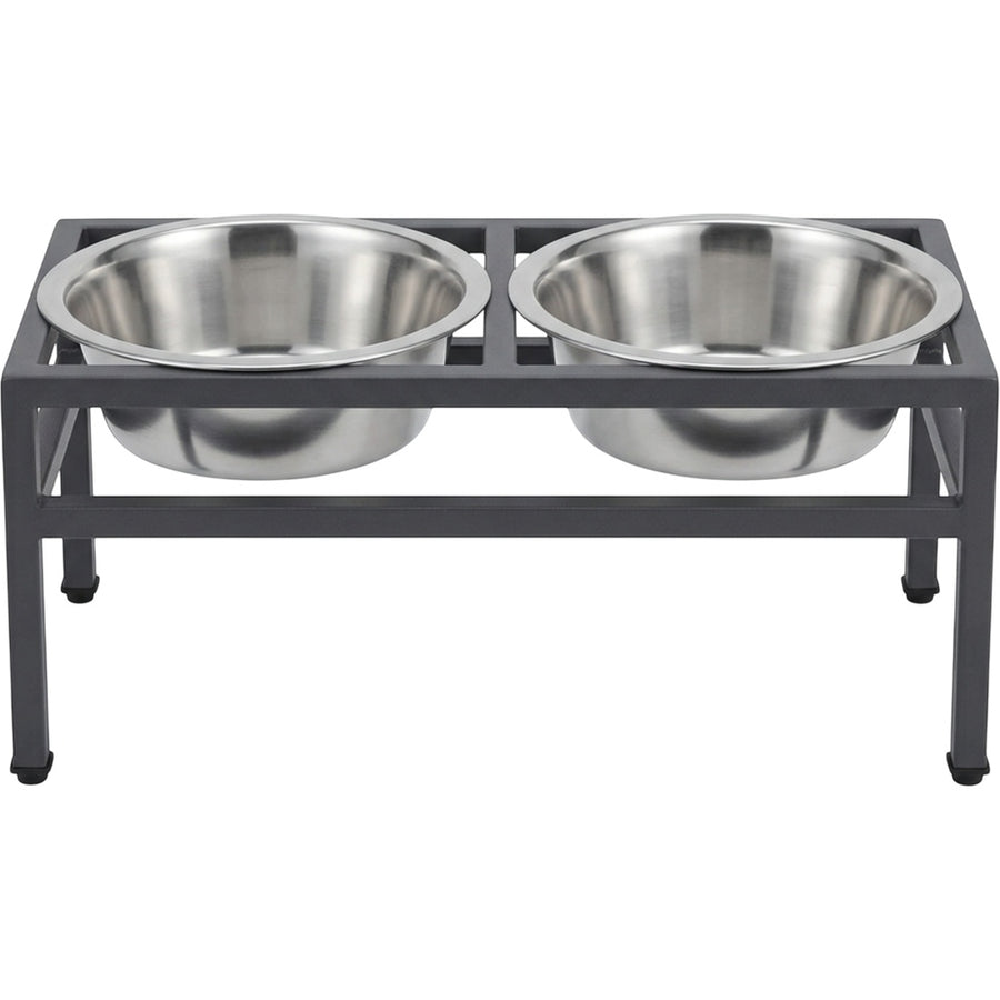 Zavn Ridgepair Elevated Double Pet Bowl Stand Charcoal 2 x 28 oz