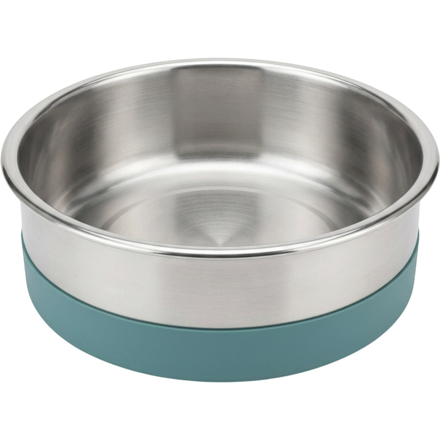 Zavn Shoreline Stainless Steel Pet Bowl with Silicone Base Teal 40 oz