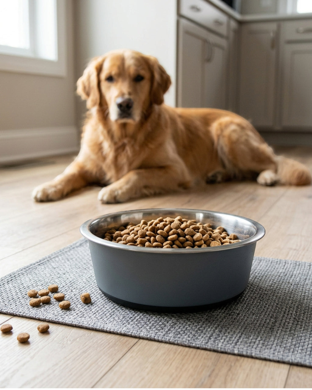Zavn Stainless Steel Pet Bowl Slate 32 oz with Rubber Base