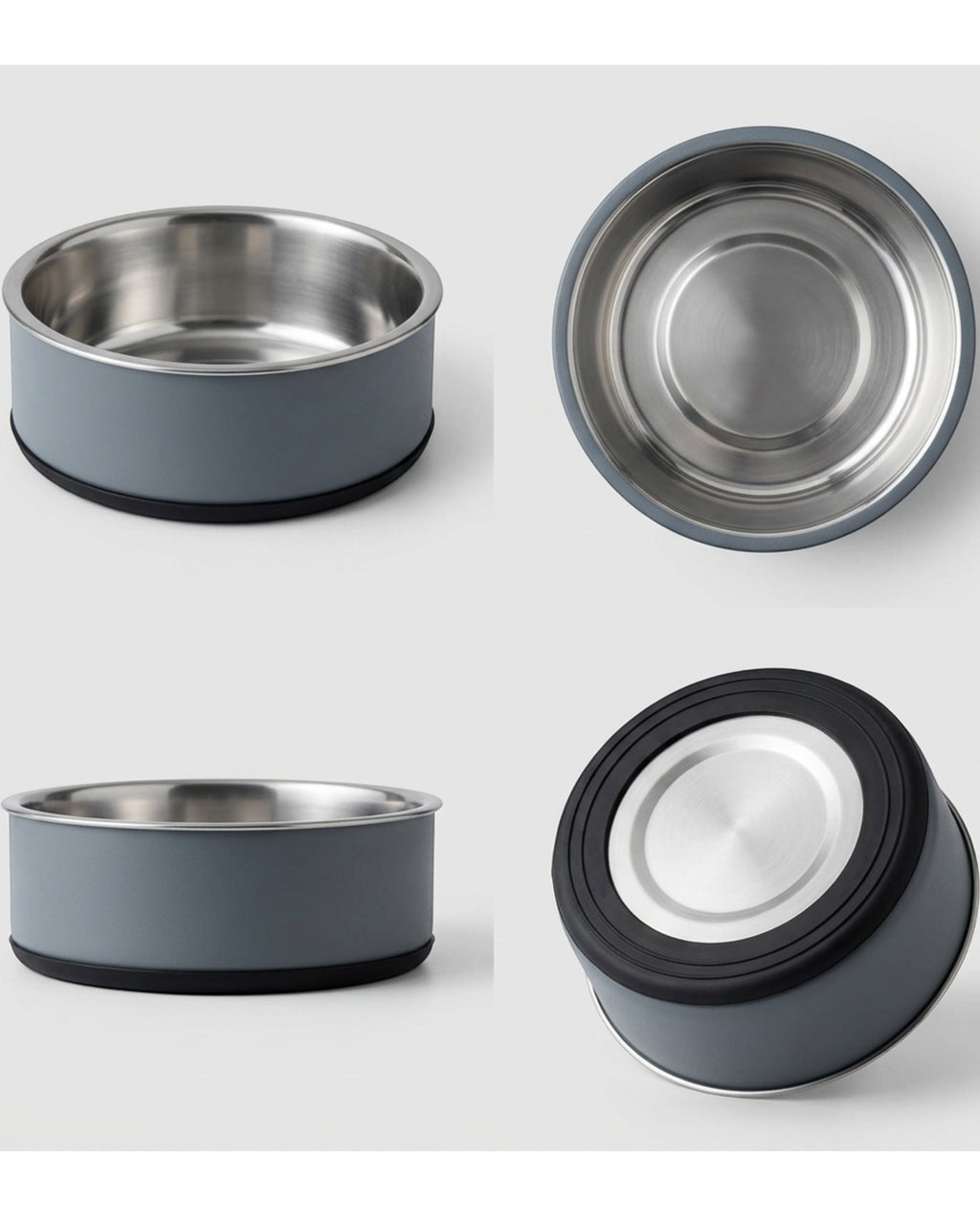 Zavn Stainless Steel Pet Bowl Slate 32 oz with Rubber Base