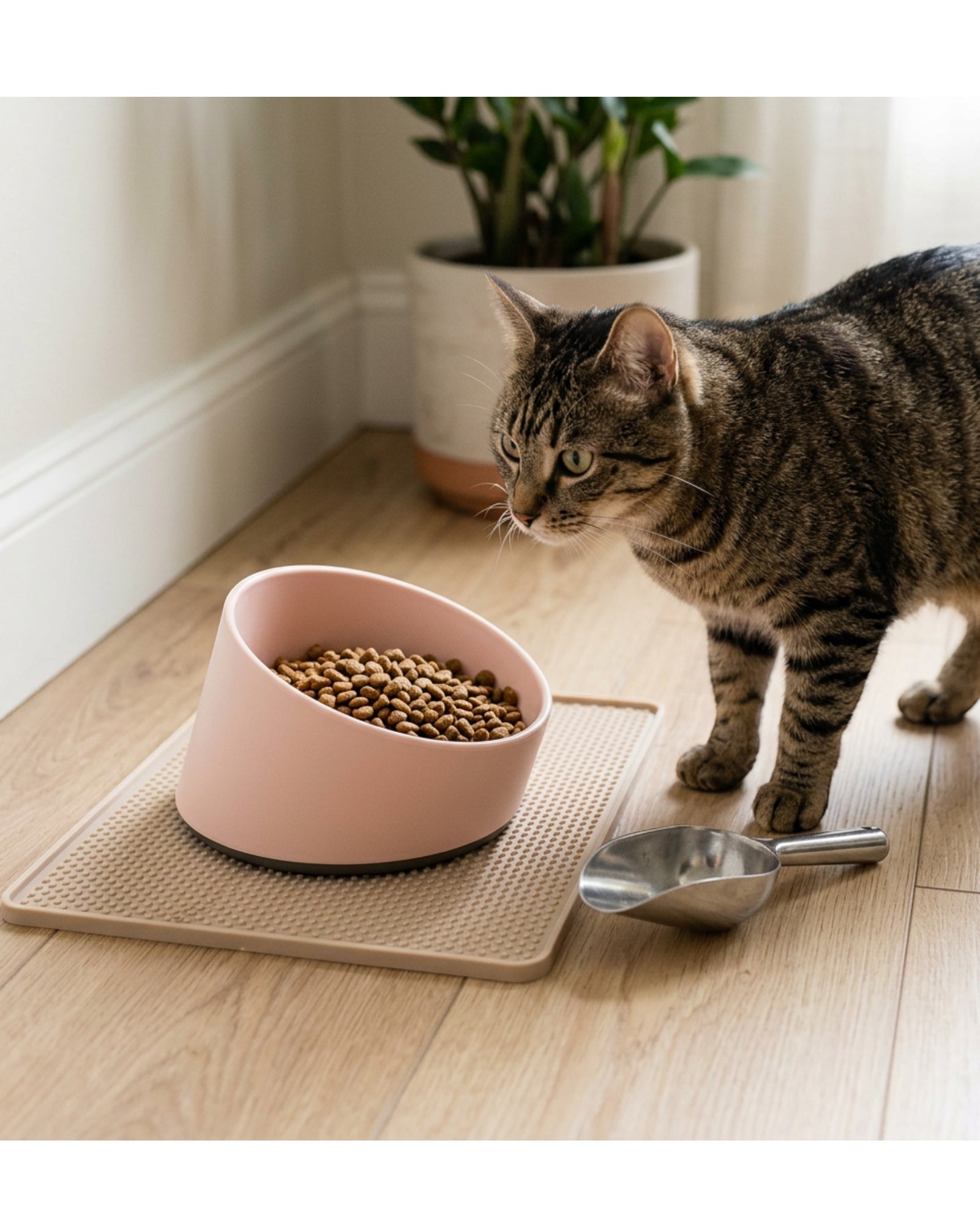 Zavn Tilted Pet Bowl Blush 18 oz Non Slip