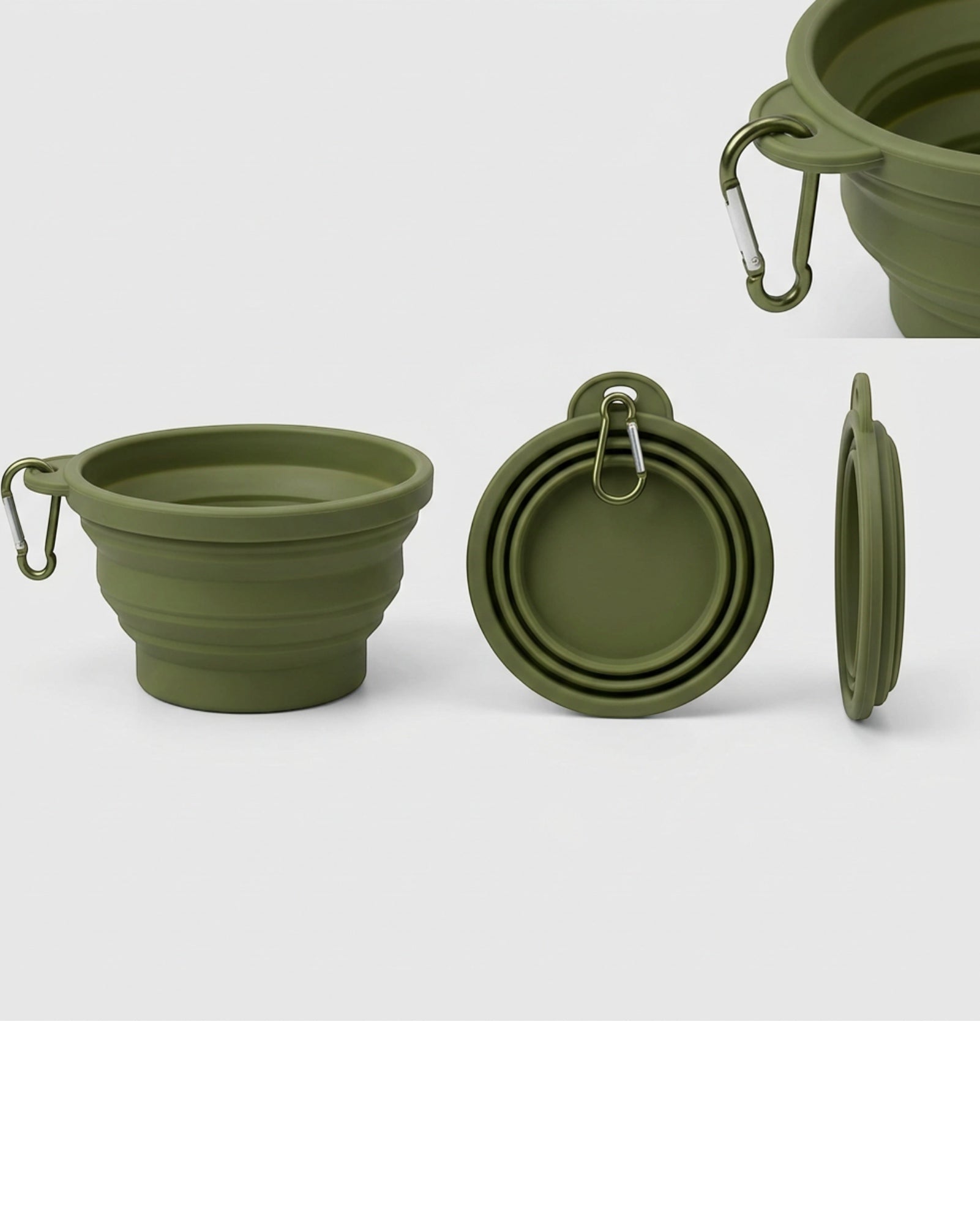 Zavn Travel Pet Bowl Olive Collapsible 20 oz 2 Pack