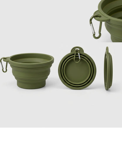 Zavn Travel Pet Bowl Olive Collapsible 20 oz 2 Pack